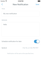 mobile admin push notification screen