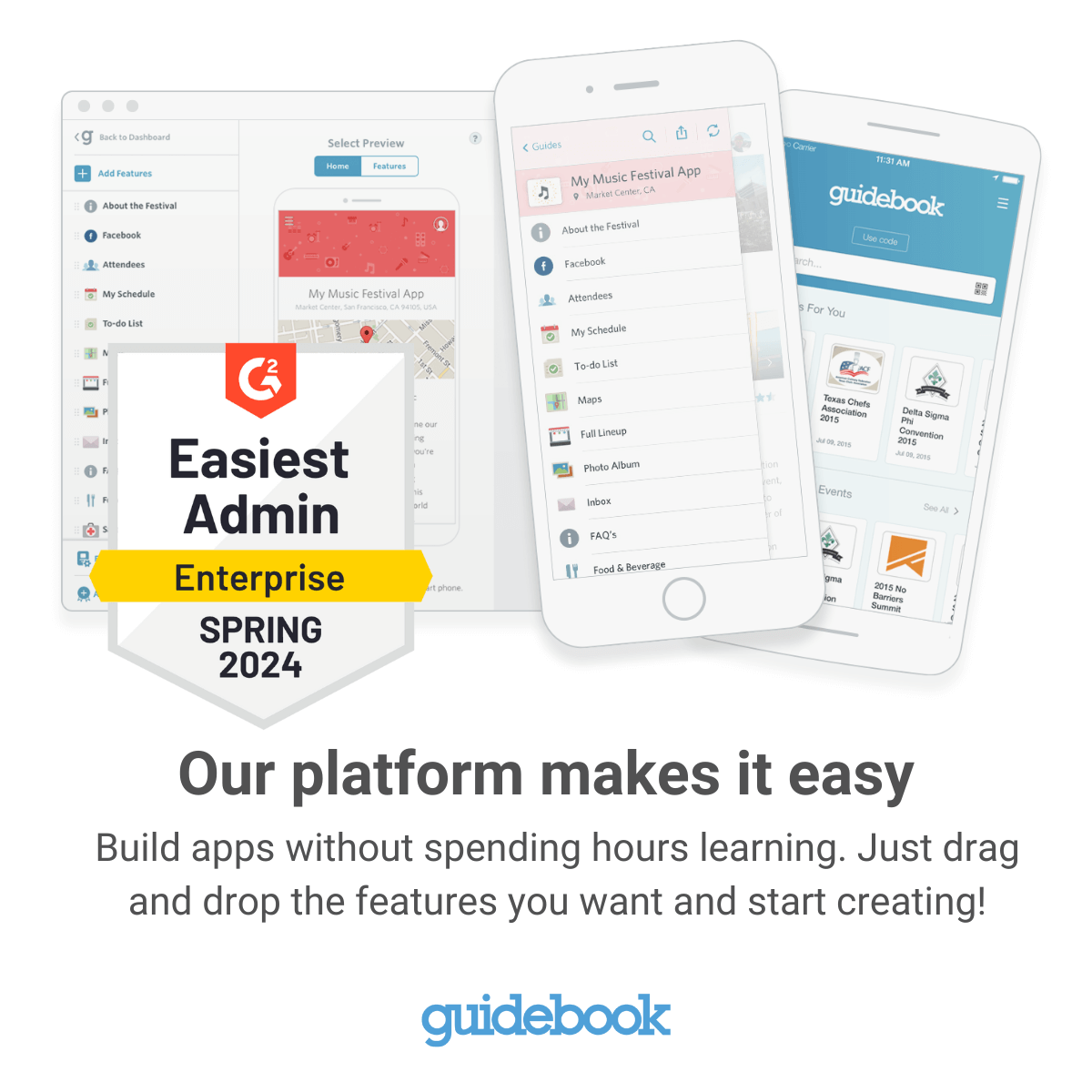 easy admin with guidebook event apps