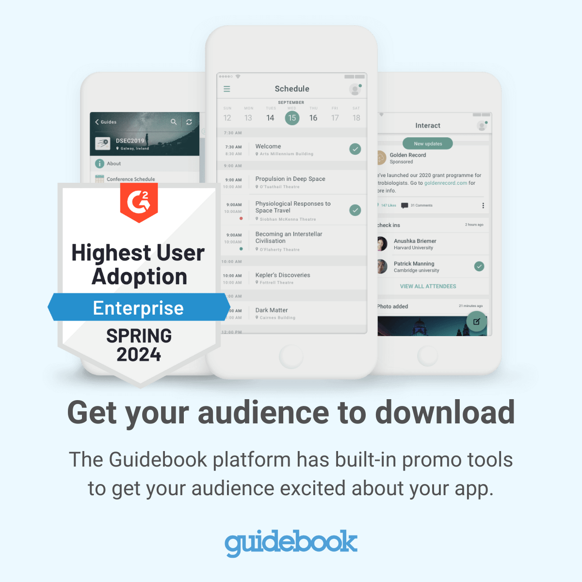 high app adoption with guidebook g2 award