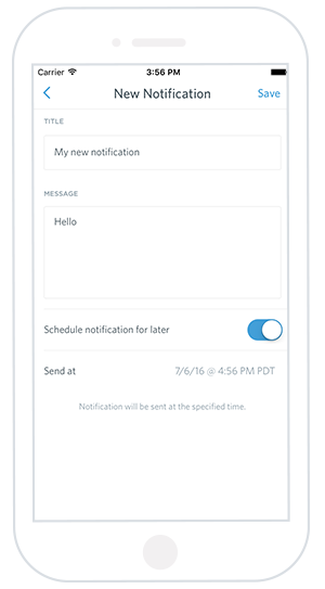 mobile admin new push notification